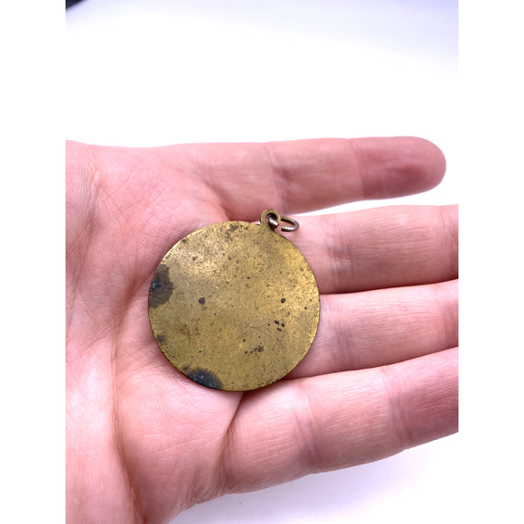 Nursing The Noblest Profession Medallion Gold Tone Metal Brass Vintage Medal - Picture 4 of 6